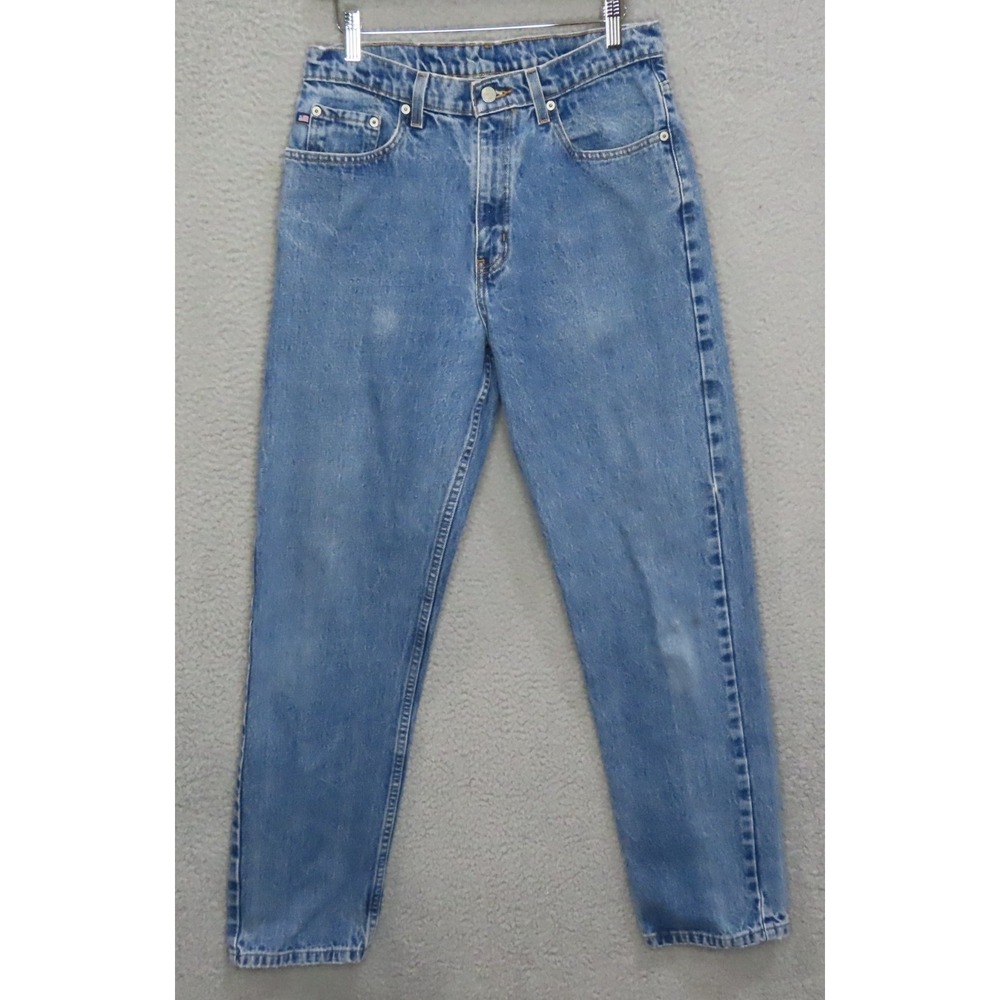 Vintage Polo Ralph Lauren USA Flag Relaxed Jeans 32x34 Light Wash 90s Y2K - Picture 2 of 12